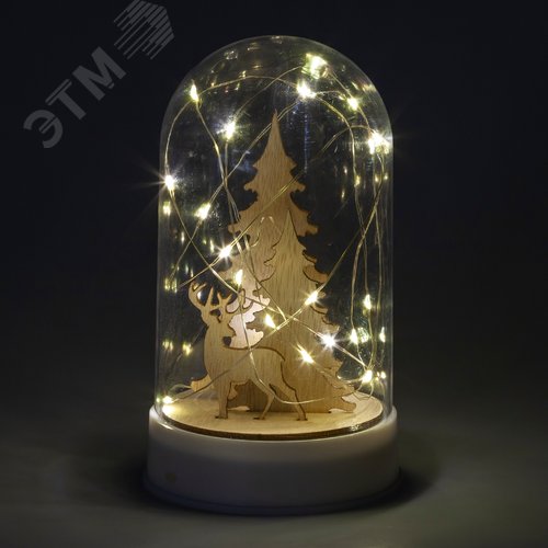 Светильник декоративный новогодний Рождество, теплый белый, 20 LED, h 18 см, 3*АА, IP20 (Б0051937) - фото 3
