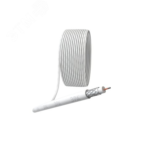 Кабель коаксиальный RG-6U 75 Ом CCS/(оплётка Al 32%) PVC белый 100м SIMPLE (Б0044595) - ЭРА (Энергия света)