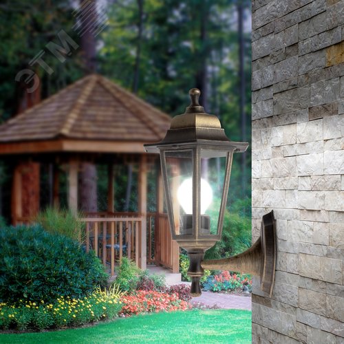 Светильник настенный НБУ 06-60-001 шестигранный под бронзу IP44 Е27 max60Вт 11