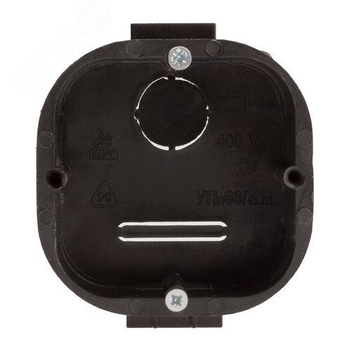 Коробка установочная KUTS-60-60-43-s-black усиленная для твердых стен саморезы стыковочные узлы черная IP20 - фото 2