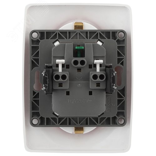 Розетка однофазная двойная скрытого монтажа, в рамку с заземлением без шторок белый 16А 250В IP20 автоматические (безвинтовые) зажимы 12-2106-01 Эра 12 2