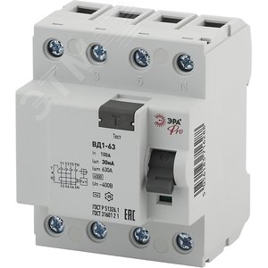 УЗО PRO NO-902-53 ВД1-63 4P 100А 30мА - ЭРА (Энергия света)
