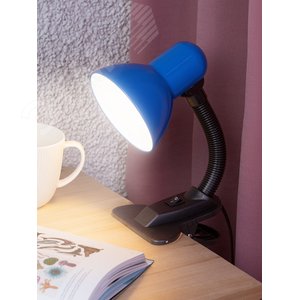 Светильник настольный на прищепке синий N-102-E27-40W-BU 2