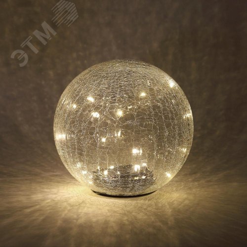 Садовый светильник Шар на солнечной батарее, 20 LED 20 cм ERASF08-25 ЭРА (Б0044233) - фото 3
