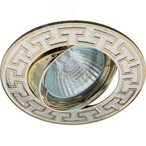 Светильник встраиваемый литой поворотный антик Т MR16,KL28 А S/GD 12V/220V, 50W   серебро/золото (100/1000) ЭРА (C0043724) - ЭРА (Энергия света)