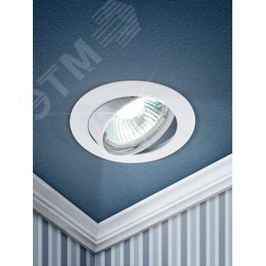 Светильник встраиваемый литой поворотный MR16KL1A WH 12V/220V, 50W белый (100/2100) ЭРА - фото 2