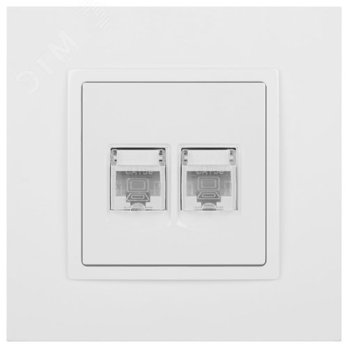 Розетка 2хRJ45, Эра Elegance, белый, 14-3108-01 - фото 2
