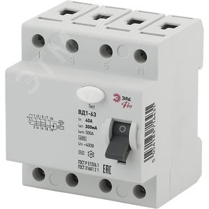 УЗО PRO NO-902-68 ВД1-63 4P 40А 300мА - ЭРА (Энергия света)