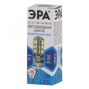 Лампа светодиодная LED-JC-1,5W-12V-840-G4 | Б0033190 | ЭРА - фото 2