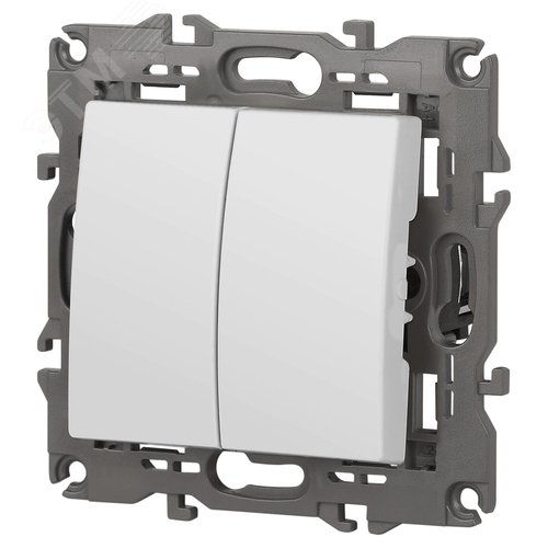 Переключатель двойной, 10АХ-250В, Эра Elegance, белый,14-1106-01 4