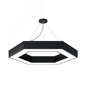 Светильник светодиодный Geometria Hexagon SPO-124-B-40K-051 51Вт 4000К 3900Лм IP40 800*800*80 черный подвесной ЭРА (Б0050557) - ЭРА (Энергия света)