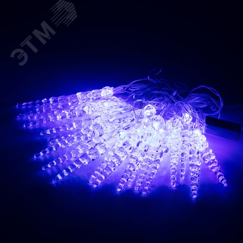 Гирлянда нить Сосульки, синий, 3,8 м, 220 V, длина провода 1,5 м, 20 LED, IP20 ЕGNIG - IC ЭРА (Б0055995) - фото 5