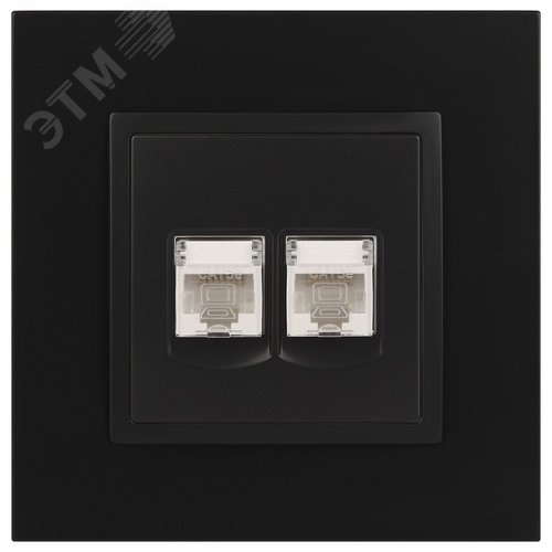 Розетка 2хRJ45, Эра Elegance, антрацит, 14-3108-05 - фото 2