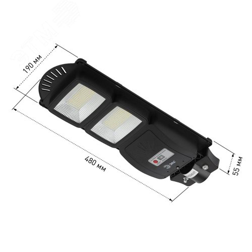 Консольный светильник на солн. бат., SMD, 40W, с датч. движ., ПДУ, 700lm, 5000К, IP65 ЭРА (Б0046799) - фото 8
