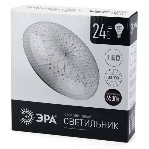 SPB-6 ‘‘Фея‘‘ 24-6,5K (D) Бытовые светодиодные светильники (SPB 6)_48 напр ЭРА Светодиод. св-к 24Вт 6500K 1850Лм 405x115‘‘ (Б0032149) - фото 5