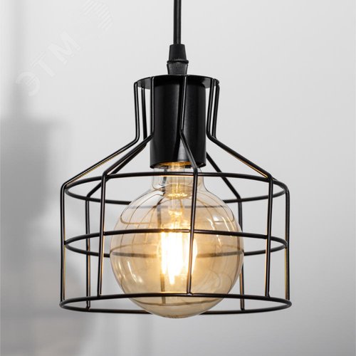 Подвес PL9 BK металл, E27, max 60W, d160 мм, черный (16/144) 2