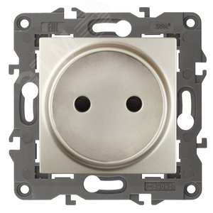 Розетка однофазная скрытого монтажа, в рамку без шторок шампань 16А 250В IP20 автоматические (безвинтовые) зажимы 14-2105-04 Эра Elegance