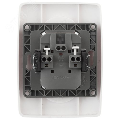 Розетка однофазная двойная скрытого монтажа, в рамку без шторок белый 16А 250В IP20 автоматические (безвинтовые) зажимы 12-2107-01 Эра 12 2