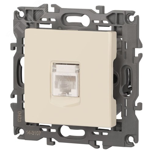 Розетка RJ45, Эра Elegance, сл.кость, 14-3107-02 4