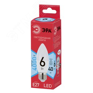 Лампа светодиодная LED B35-6W-840-E27,свеча,6Вт,нейтр,E27 2