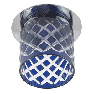 Светильник  декор DK54 CH/BL cтекл.стакан ромб G9,220V, 40W, хром/синий (3/30/840) ЭРА