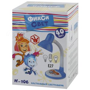 Настольный светильник N-106-E27-40W-BU синий | Б0019778 | ЭРА 2