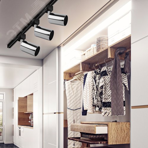 Светильник Трек GU10, 55х165 мм, хром TR14-GU10 CH (50/1200) 5