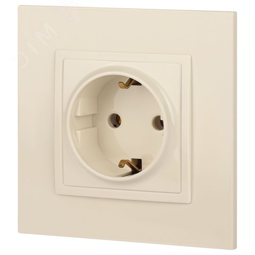 Розетка однофазная скрытого монтажа, в рамку с заземлением без шторок слоновая кость 16А 250В IP20 автоматические (безвинтовые) зажимы 14-2101-02 Эра Elegance 5