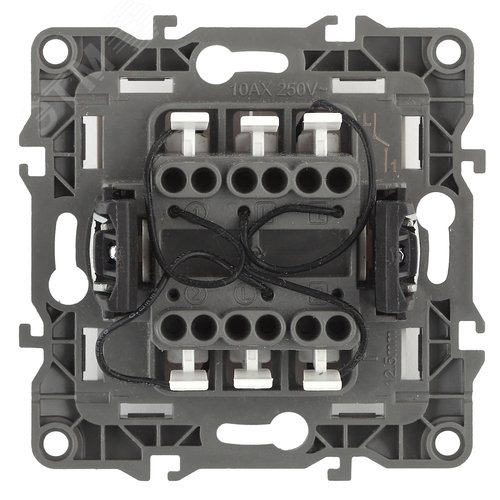 Выключатель двухклавишный скрытого монтажа с подсветкой слоновая кость 10А 250В автоматические (безвинтовые) ЭРА 12 12-1105-02 2