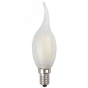 Лампа светодиодная филаментная F-LED BXS-5W-840-E14 frost (филамент, свеча на ветру мат., 5Вт, нейтр, E14 (10/100/2800) ЭРА - фото 3