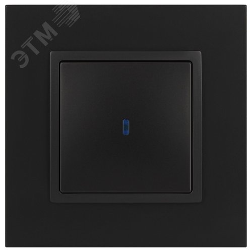Выключатель одноклавишный, в рамку (скрытого монтажа) с подсветкой антрацит 10А 250В автоматические (безвинтовые) зажимы ЭРА Elegance 14-1102-05 2