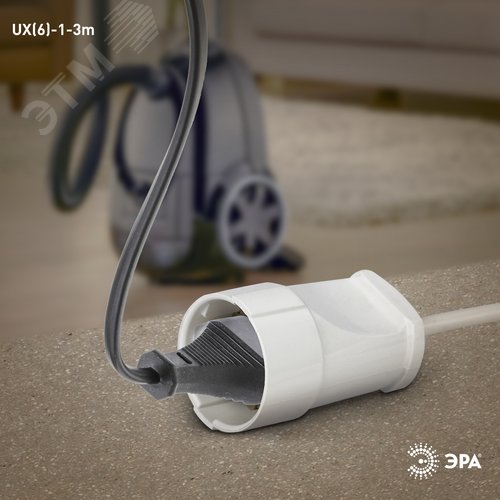 Удлинитель UX6-1-3m без заземл, ПВС 2x0,75мм2, 1 гнездо, 3м 20/960 UX6-1-3m - фото 2