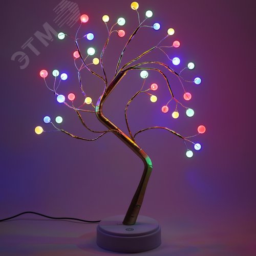 Декоративный светильник Дерево с самоцветами h 45 см, мультиколор, 36 LED, 3*АА, IP20 ЕGNID - 36M ЭРА - фото 2