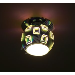 Светильник декор 3D квадрат G9,220V, 35W, серебро/мультиколор (50/700)