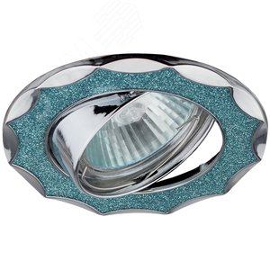 Светильник DK17 CH/SHBL1 декор "звезда со стеклянной крошкой" MR16,12V/220V, 50W, хром/голубой | C0043753 | ЭРА - ЭРА (Энергия света)