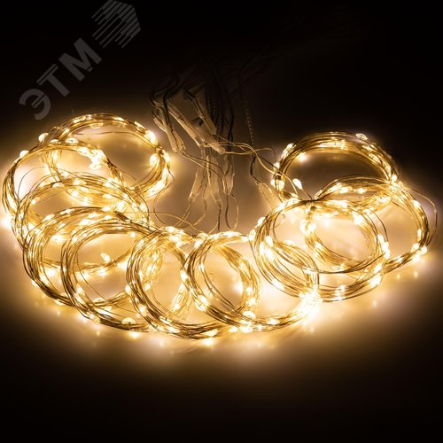 Гирлянда Занавес с пультом, теплый белый, 300 LED, 3*3 м, с пультом, USB, 220 V, IP20 ЕGNIG - ZW ЭРА (Б0055999) - фото 6