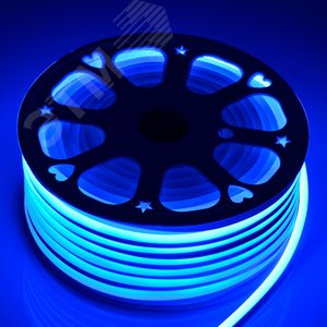 Лента светодиодная неоновая 7Вт/м 220В голубой IP67 120LED/м N2835-120-IP67-220V-20m-B 2