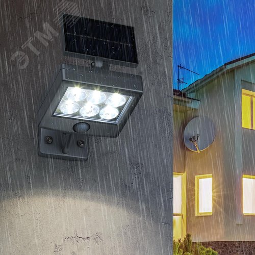 Прожектор с датчиком движения, на солнечной батарее, 6LED, 150 lm ERAFS048-08 ЭРА (Б0044248) 6