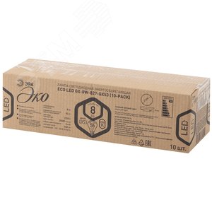 Лампа светодиодная LED 8 Вт 640Лм 2700К таблетка (GX53) теплый GX53 220-240В ECO LED GX-8W-827-GX53 (10-PACK) Red Line - фото 2