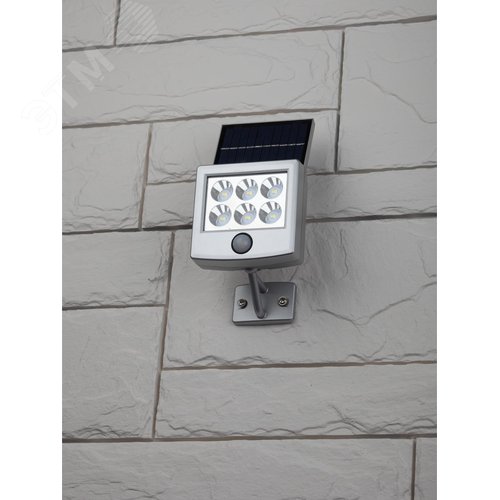 Прожектор с датчиком движения, на солнечной батарее, 6LED, 150 lm ERAFS048-08 ЭРА (Б0044248) 5
