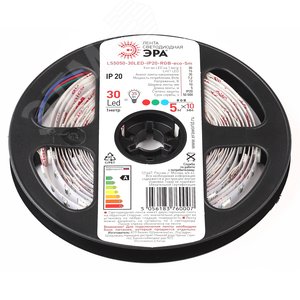 Лента светодиодная 7,2Вт/м 12В RGB IP20 60LED/м LS5050-7,2-30-12-RGB-IP20-1 2