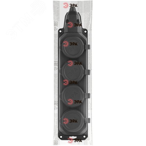 Колодка каучуковая с/з 4 гнезда 16A IP44 черная K-4e-B-IP44 - фото 6