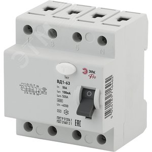 УЗО PRO NO-902-71 ВД1-63 4P 50А 100мА - ЭРА (Энергия света)