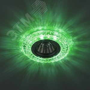 Светильник точечный DK LD3 SL/WH+GR декор cо светодиодной подсветкой (белый+зеленый), прозрачный (Б0019204) 2