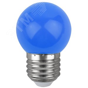 Лампа светодиодная декоративная LED 1 Вт 10Лм 3000К шар синий, белт-лайт E27 220-240В ERABL45-E27 - фото 3