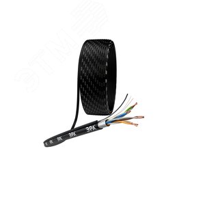 Витая пара F/UTP Cat5e 4x2x24 AWG CU PE + ТРОС OUTDOOR 305 м (Б0044690)