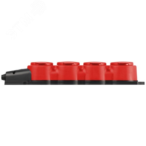 Колодка каучуковая с заземлением 4 розетки 16A IP44 красная KX-4e-RED-IP44 - фото 4