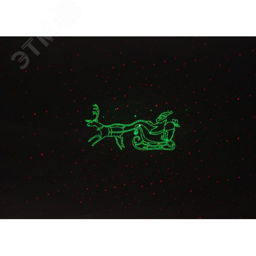 ENIOP-02 ЭРА Проектор Laser Дед Мороз мультирежим 2 цвета, 220V, IP44 (12/180) (Б0041643) - фото 3