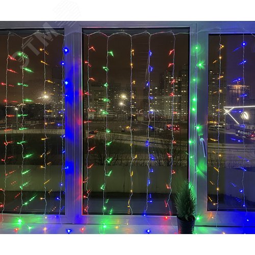 ENIZ-01M ЭРА Гирлянда LED Дождь/Занавес 1,8 м*1,5 м мультиколор 8 режимов, 220V, IP20 (60/720) (Б0041900) 4