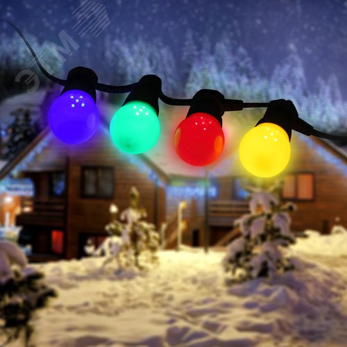 Гирлянда  Белт Лайт набор 5 м, ERABL-MK5  15 LED ламп (шаг 30 см), мультиколор, 220 В, каучук ЭРА (Б0047953) 10